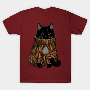Cozy Turkey Sweater Cat T-Shirt
